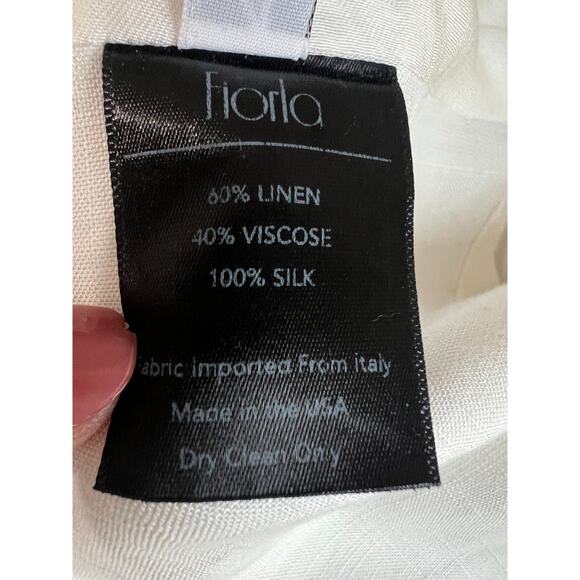 650 $ Fiorla Ivory Silk Linen Cropped blazer Top ,USA ,Womens Size 4-L - Picture 9 of 9